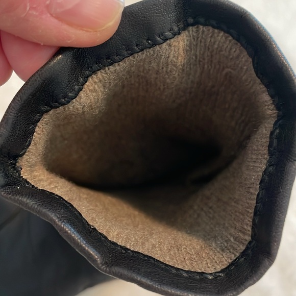 Charter Club Cashmere-Lined Leather Gloves, size Small, black w/tan cashmere - Picture 9 of 12